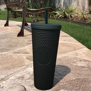 NEW Starbucks 2022 Winter Dark Green Jelly Matte Studded Venti Tumbler